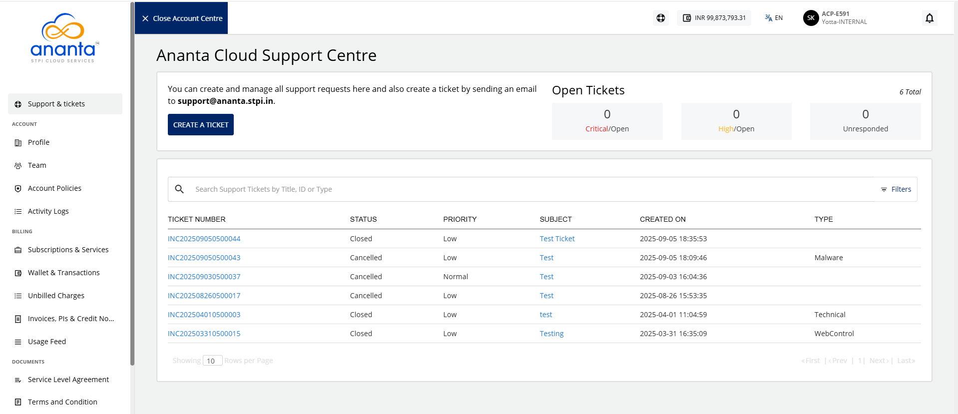 Account Centre