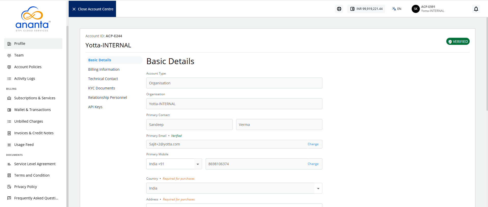 Account Profile