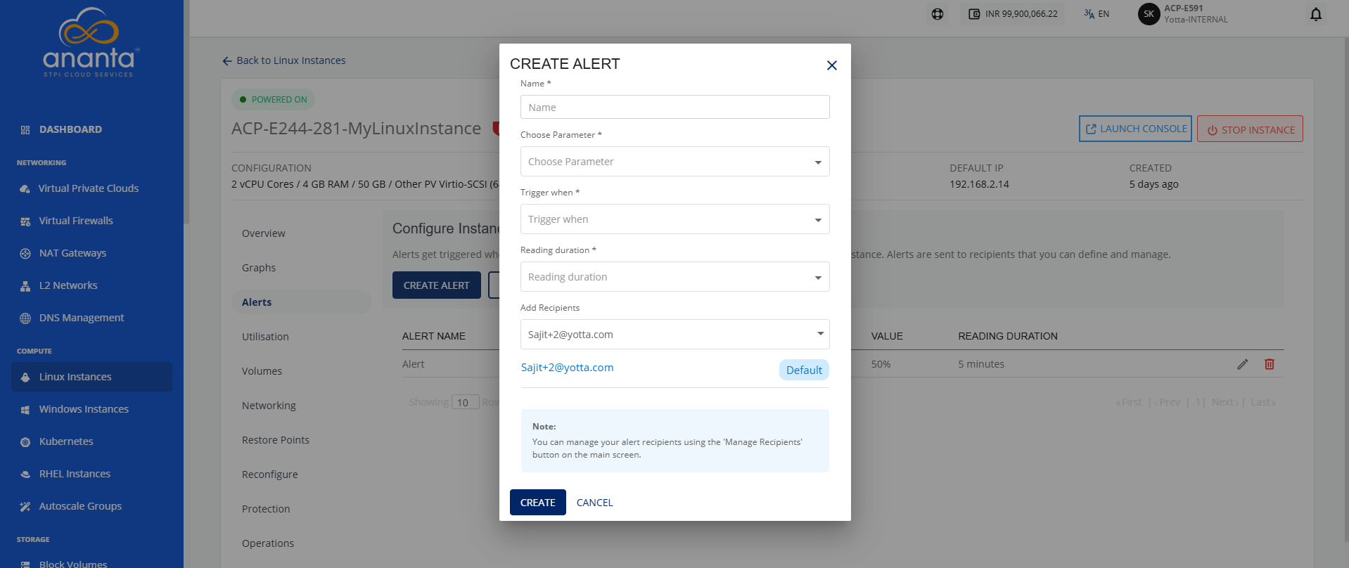 Creating Alert