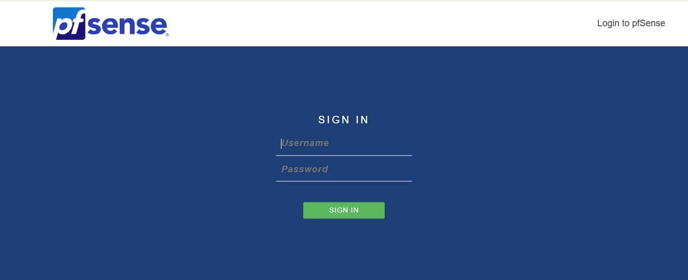 Pfsense Sign Page