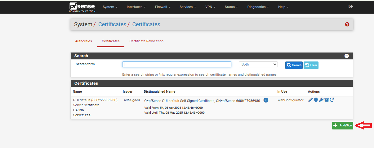 Add Certificates