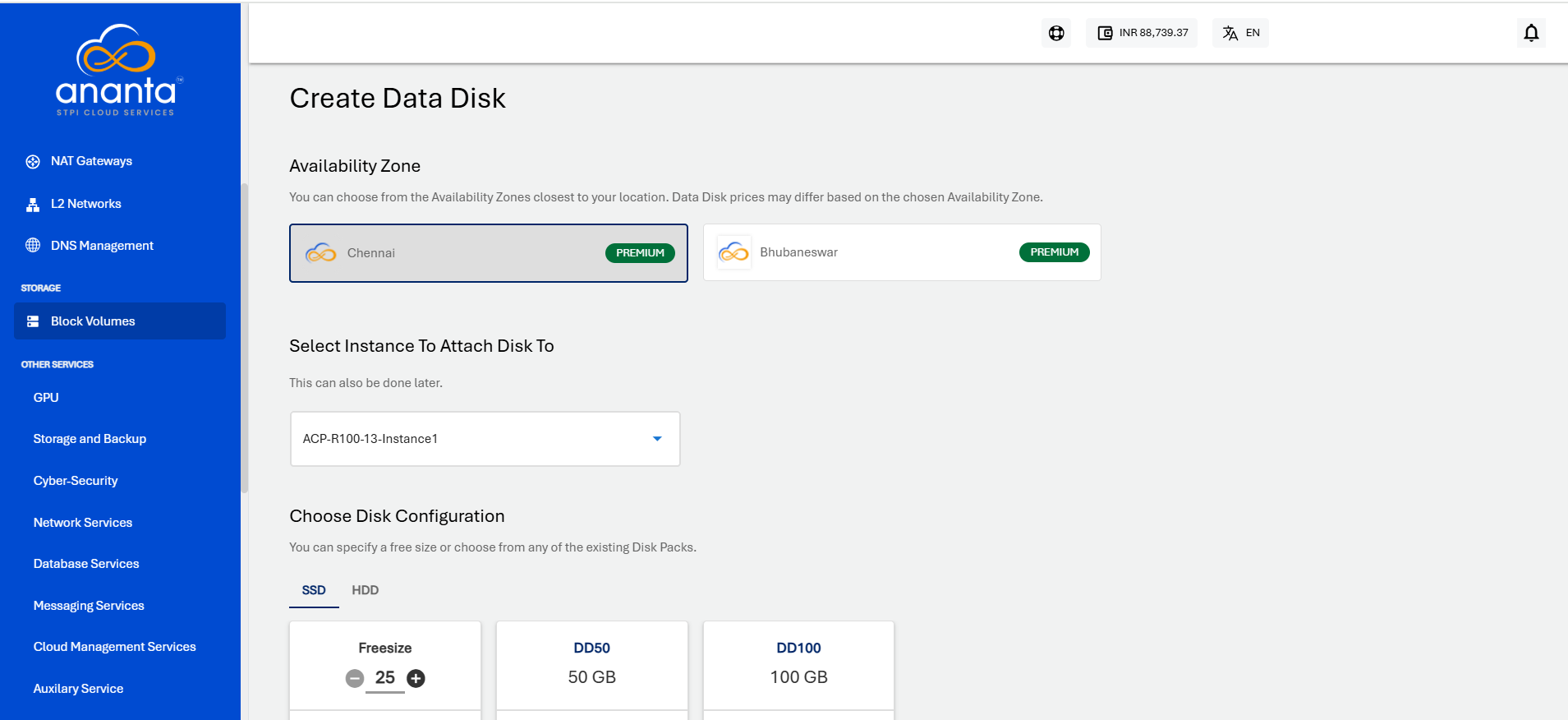 Create Data Disk