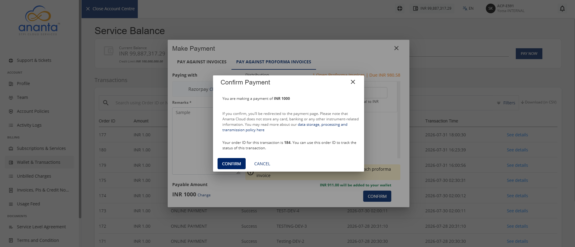 Confirm Payment