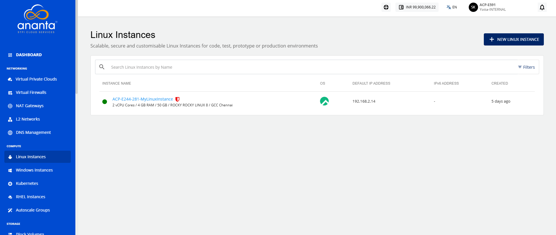 Create Linux Instance
