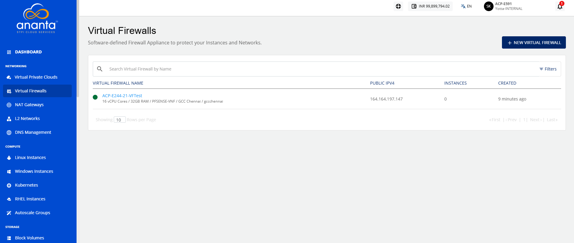 Creating a Virtual Firewall