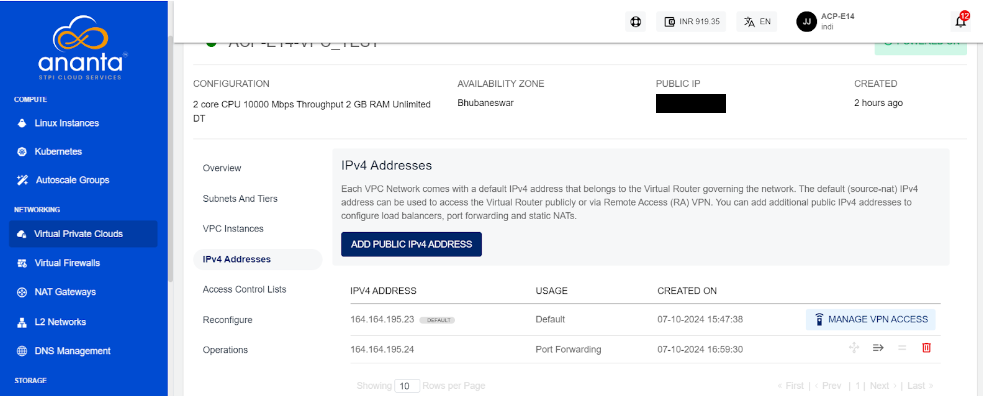 IPv4 Addresses and VPC