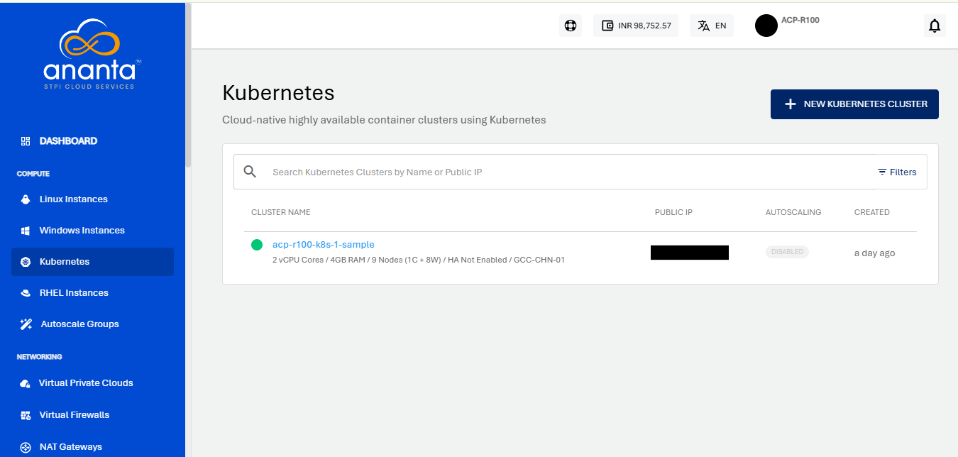  View Kubernetes Cluster 