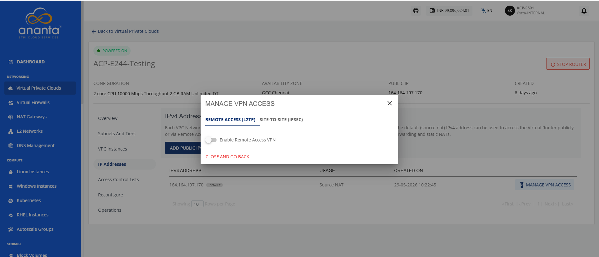 Manage VPN Access