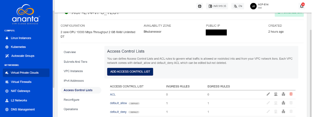 Managing Access Control on VPC Subnets