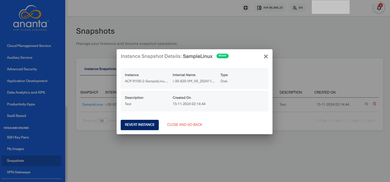 Managing Instance and Volume Snapshots