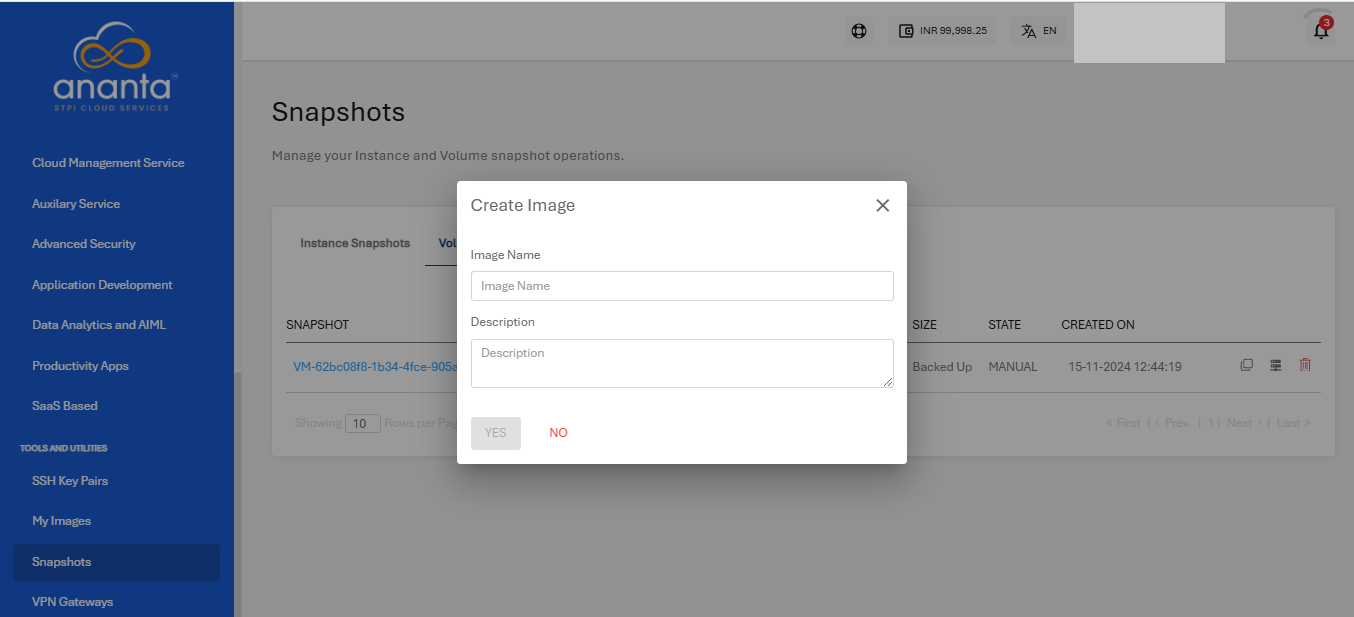 Managing Instance and Volume Snapshots