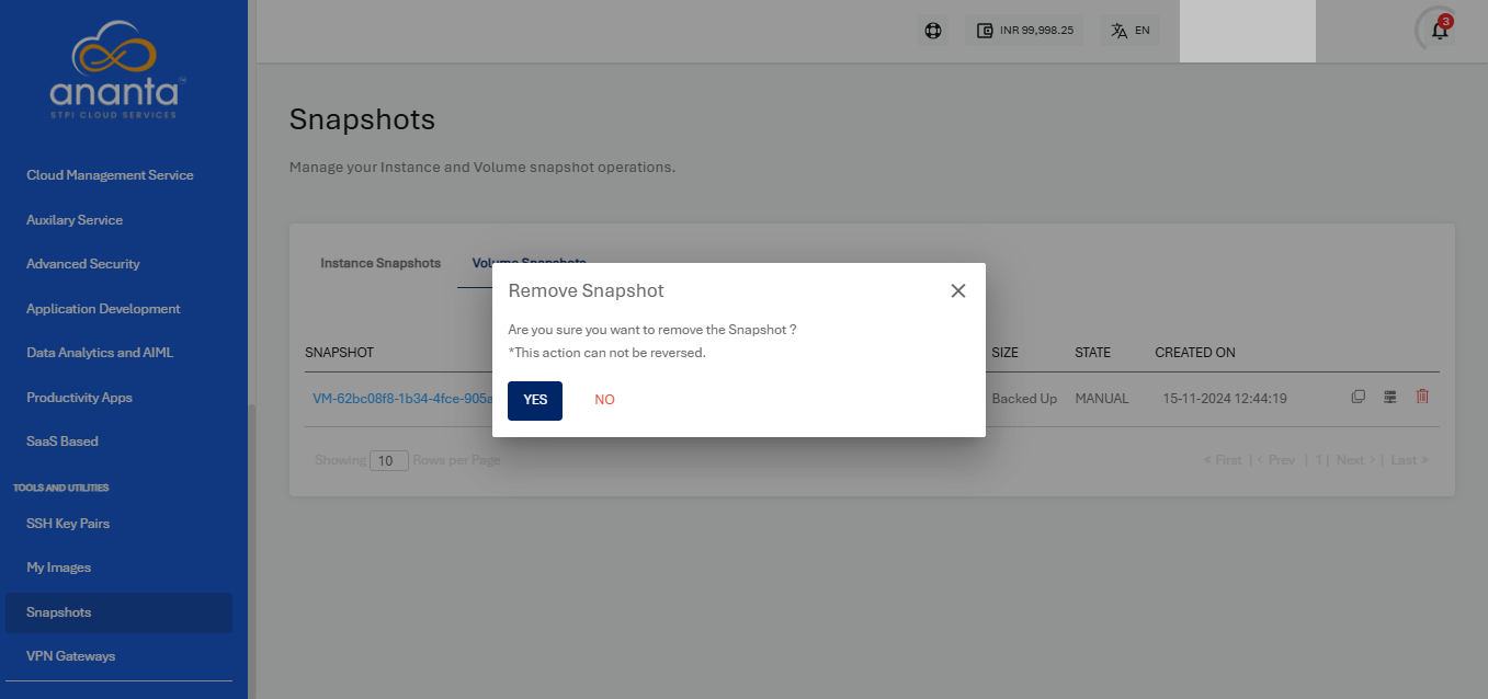 Managing Instance and Volume Snapshots