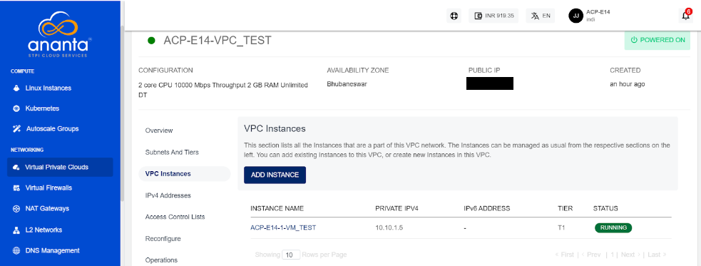 Managing VPC Instances