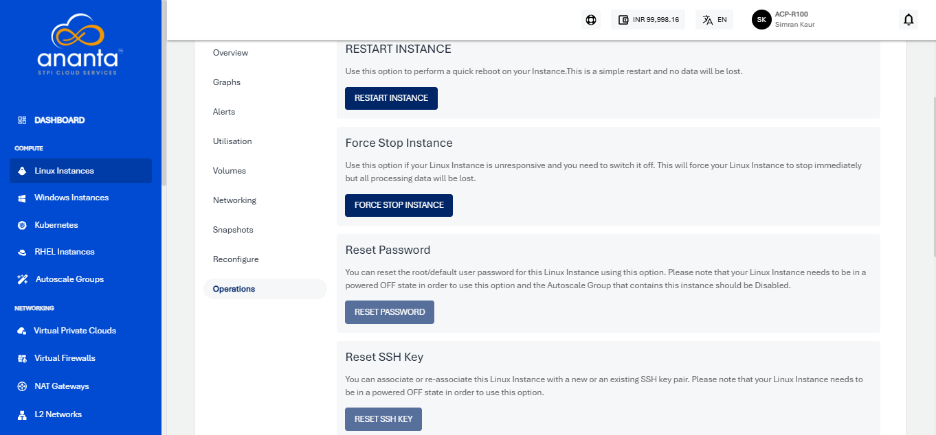 Linux Instance Operations