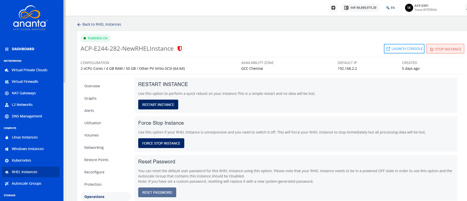 RHEL Instance Operations