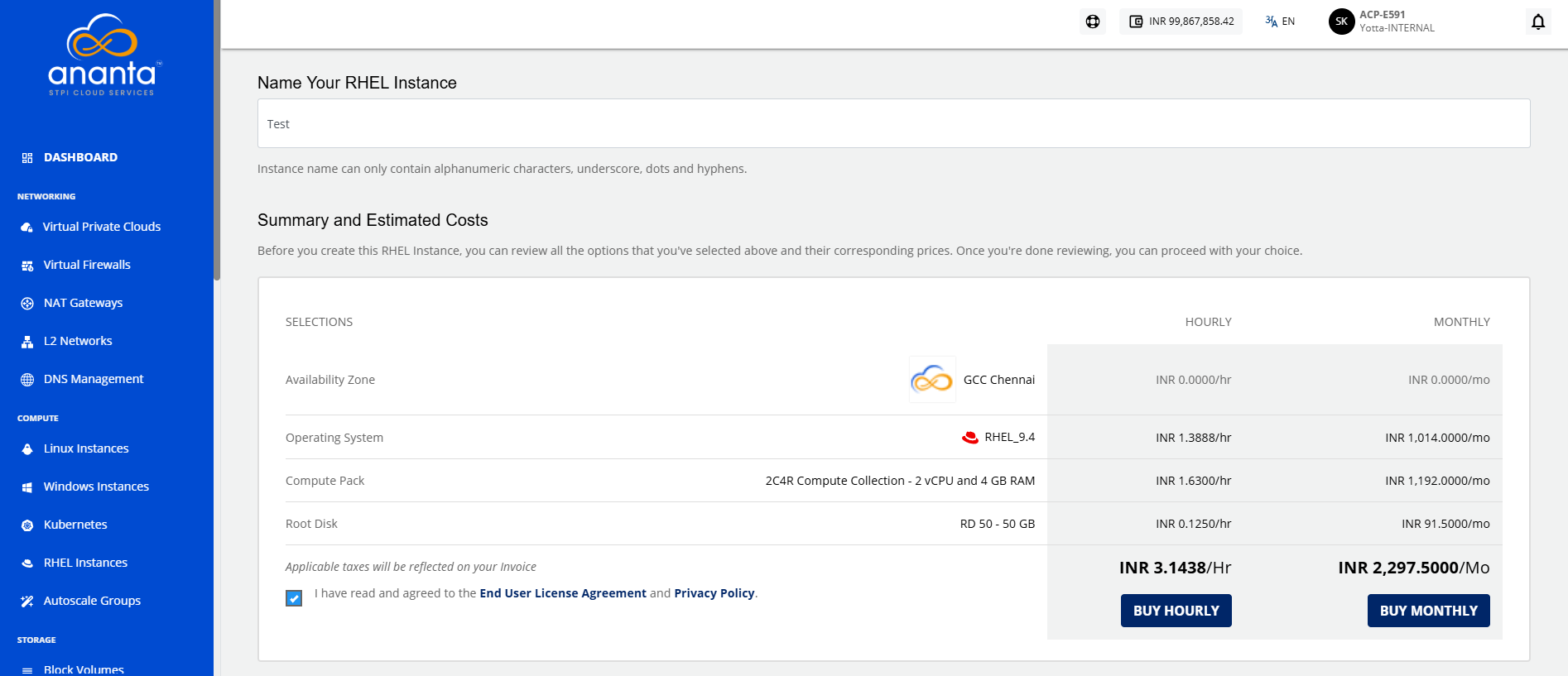 Name and choose estimated costs