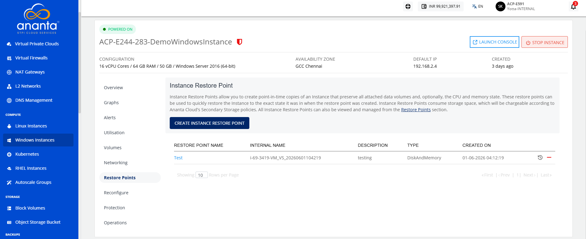 Restore Point Created