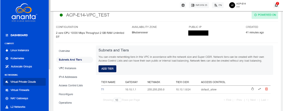 Creating VPC Subnets/Tiers