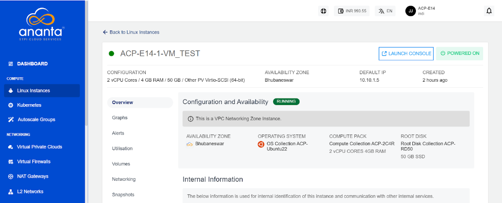 Viewing Details of Linux Instances