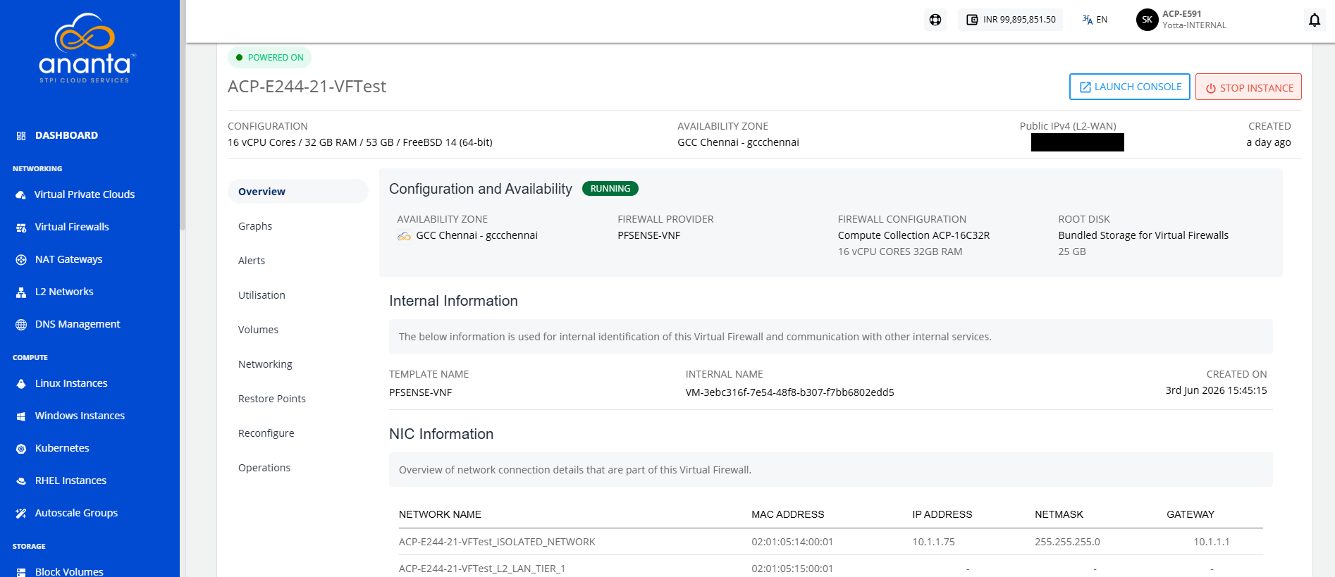 Virtual Firewall Details