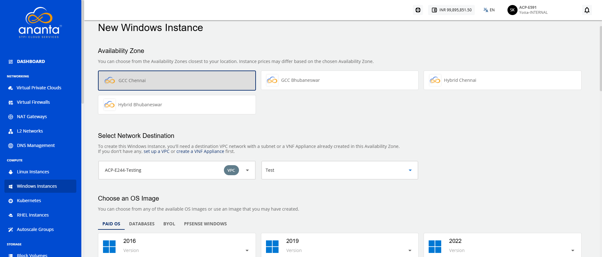 Windows Instance