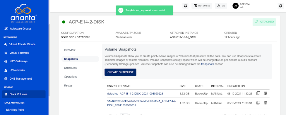 Working with Volume Snapshots